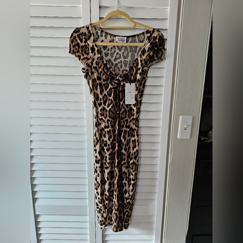 Cheetah Print Wiggle Dress, Unique Vintage, Size Small / 4